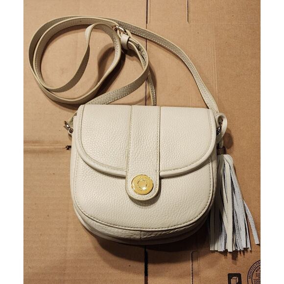 Isaac Mizrahi Handbags - Isaac Mizrahi Beige Pebbled Leather Crossbody shoulder purse Bag new W/ Out Tags